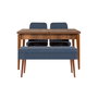 Hanah Home Vina 1048 - 3 Nogal y Azul Oscuro